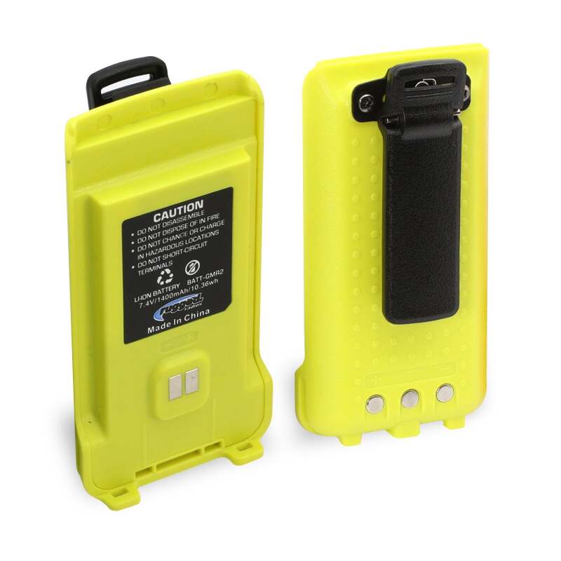 Rugged Radios GMR2 Replacement Lithium Battery w/12v Charge Port and Belt Clip Safety Yellow