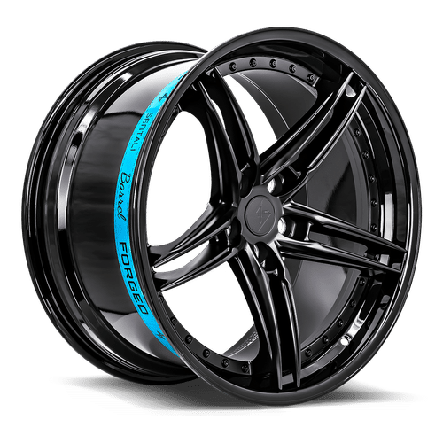 Sentali Barrel Forged Gloss Black Lip / Matte Black Centre SB3 19x8.5 5x112 Wheels