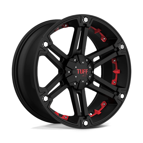 Tuff TUT01 17X8 5X5.5 F-BLK RED-INS 10MM Wheels