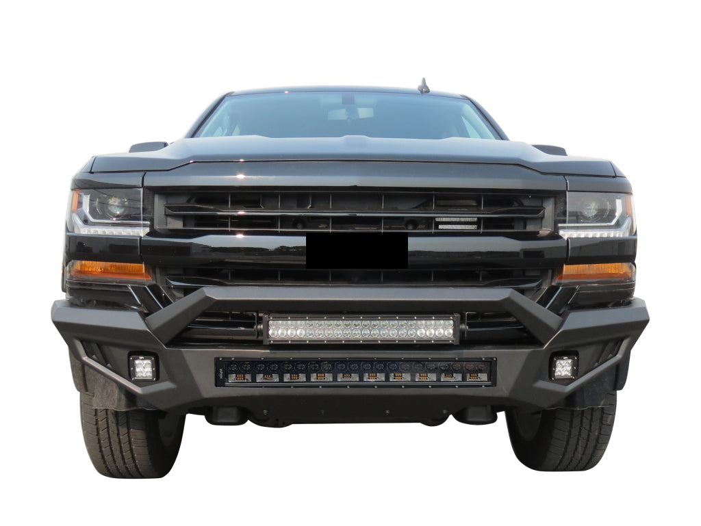 Vanguard Black Powdercoat Heavy Duty Bumpers And Grilles Front Bumpers Bumper for 2016-2018 chevrolet silverado 1500 nan