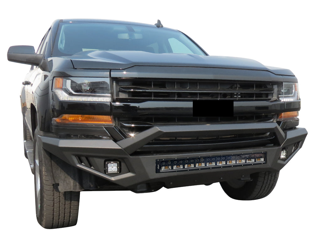 Vanguard Black Powdercoat Heavy Duty Bumpers And Grilles Front Bumpers Bumper for 2016-2018 chevrolet silverado 1500 nan