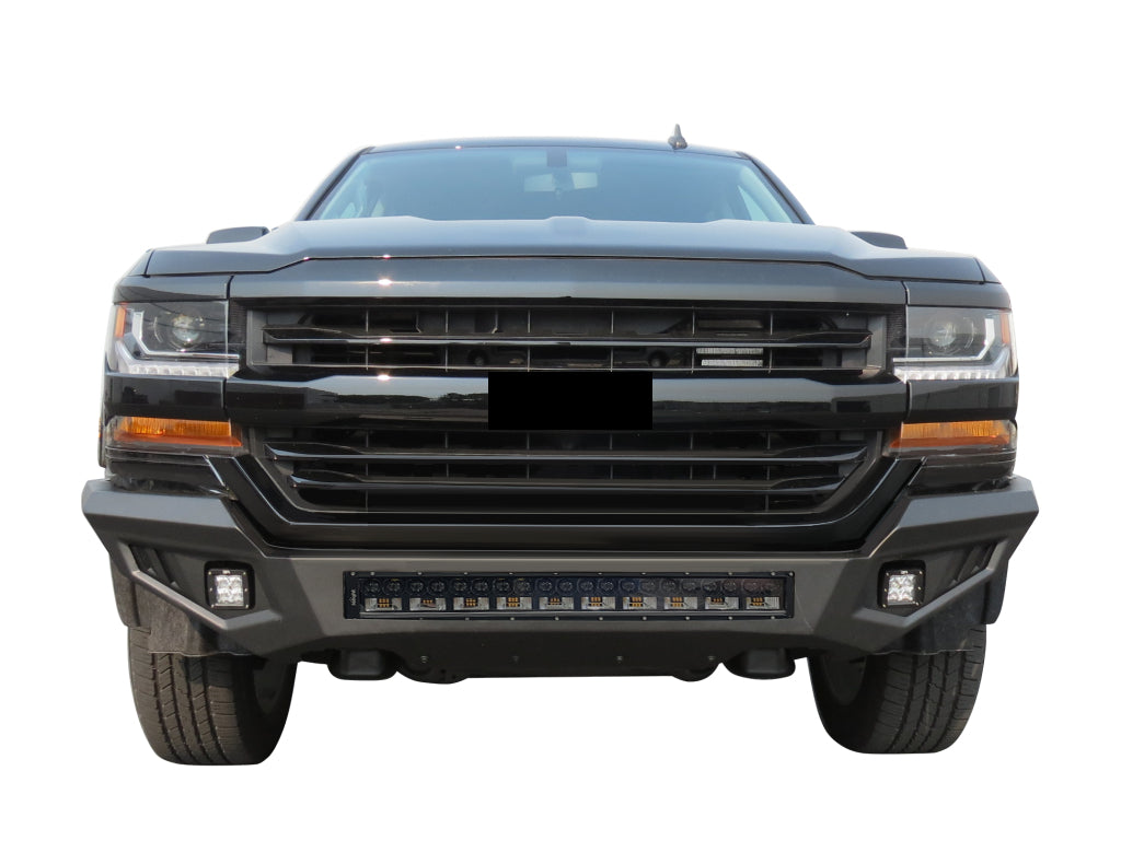 Vanguard Black Powdercoat Heavy Duty Bumpers And Grilles Front Bumpers Bumper for 2016-2018 chevrolet silverado 1500 nan