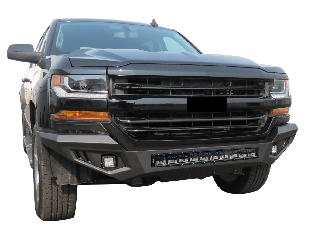 Vanguard Black Powdercoat Heavy Duty Bumpers And Grilles Front Bumpers Bumper for 2016-2018 chevrolet silverado 1500 nan