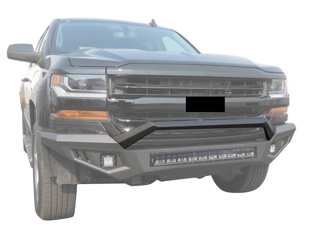 Vanguard Black Powdercoat Heavy Duty Bumpers And Grilles Front Bumpers Bumper for 2016-2018 chevrolet silverado 1500 nan