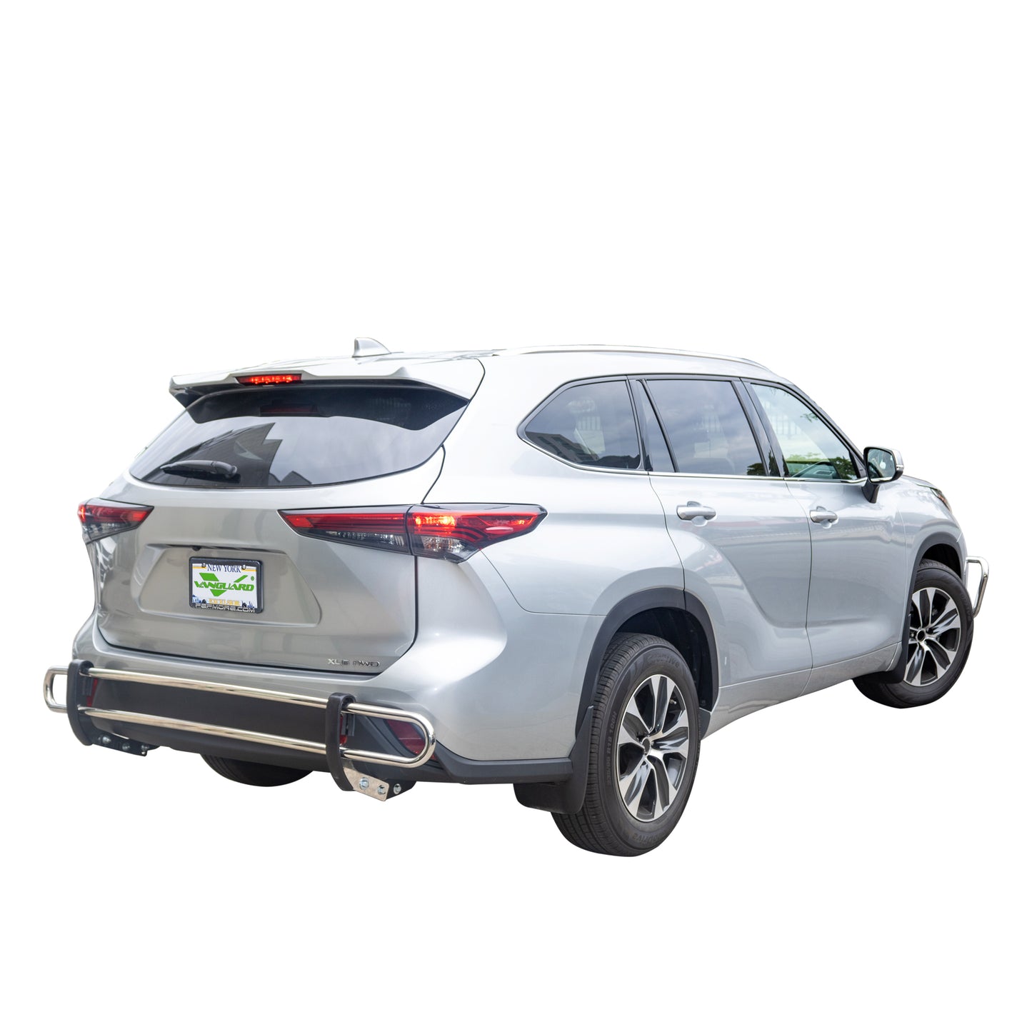 Vanguard Stainless Steel Rear Guards Rear Bumper Guards Bumper Guard for 2020-2024 toyota highlander nan
