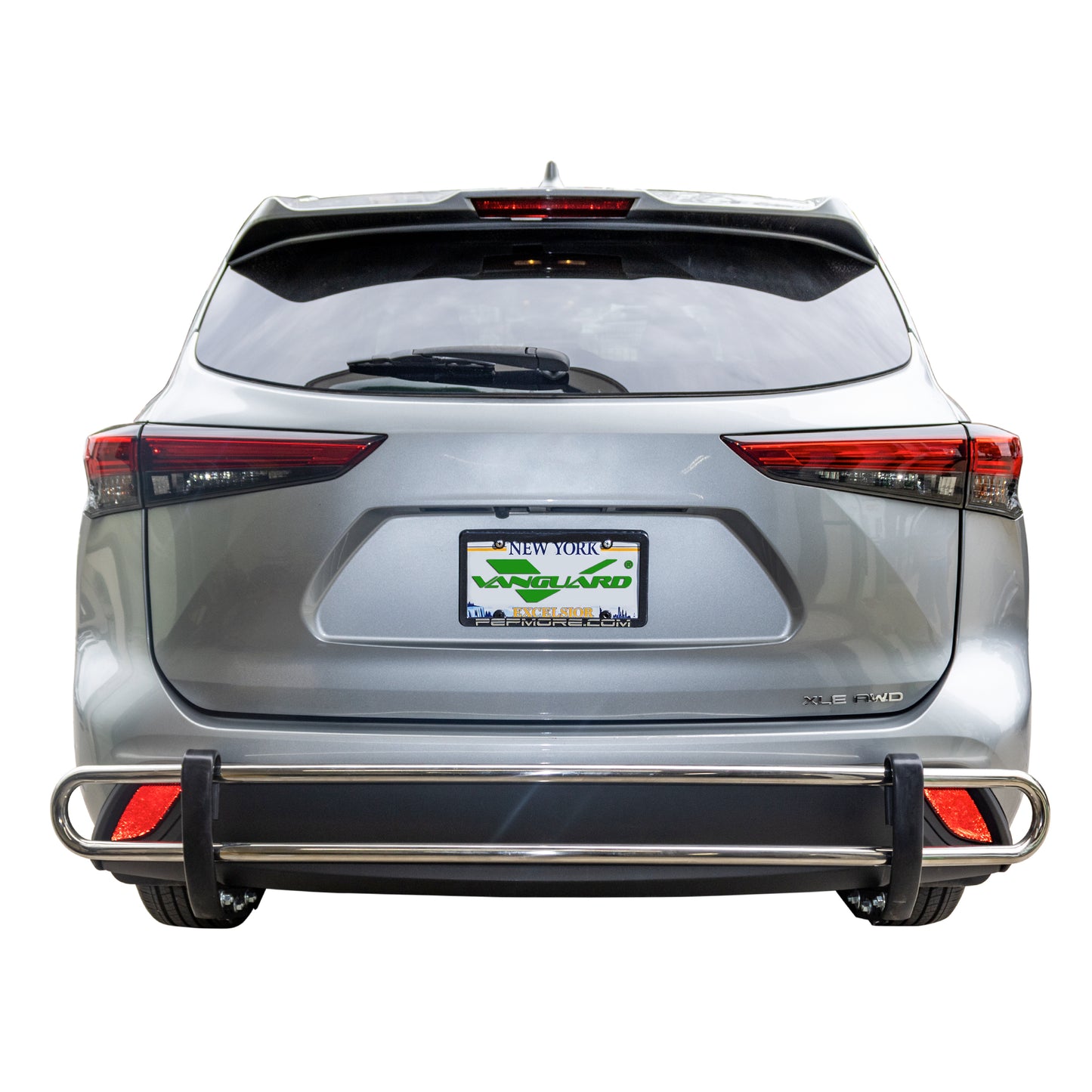 Vanguard Stainless Steel Rear Guards Rear Bumper Guards Bumper Guard for 2020-2024 toyota highlander nan