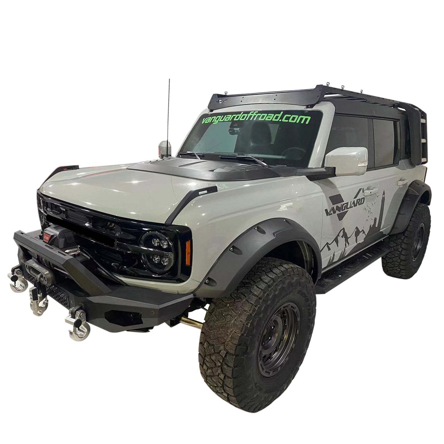 Vanguard Black Powdercoat Roof & Hitch Accessories Roof Racks Roof Rack for 2021-2024 ford bronco nan