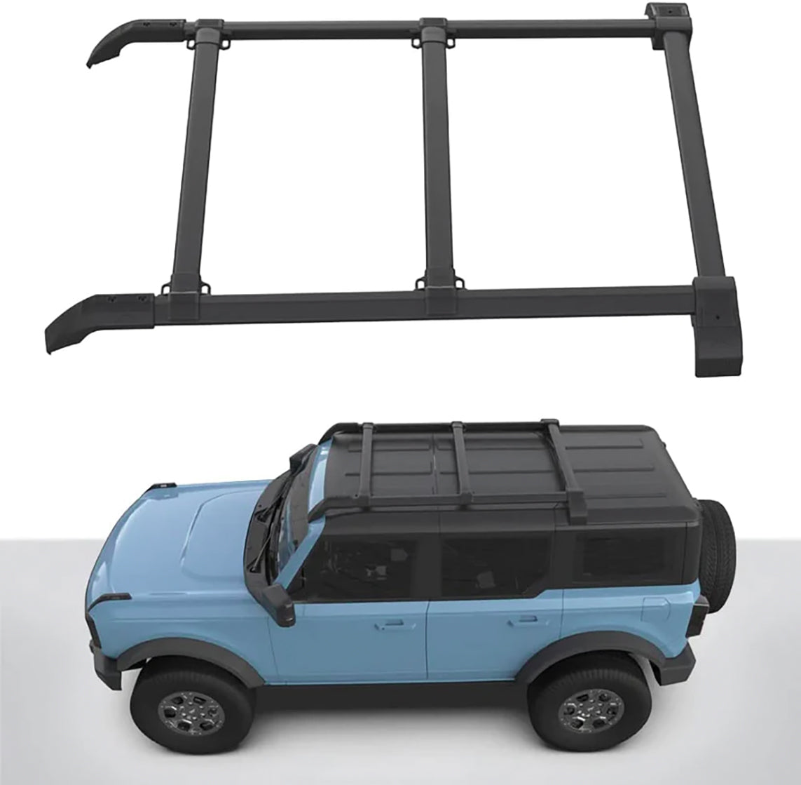 Vanguard Black Powdercoat Roof & Hitch Accessories Roof Racks Roof Rack for 2021-2024 ford bronco nan