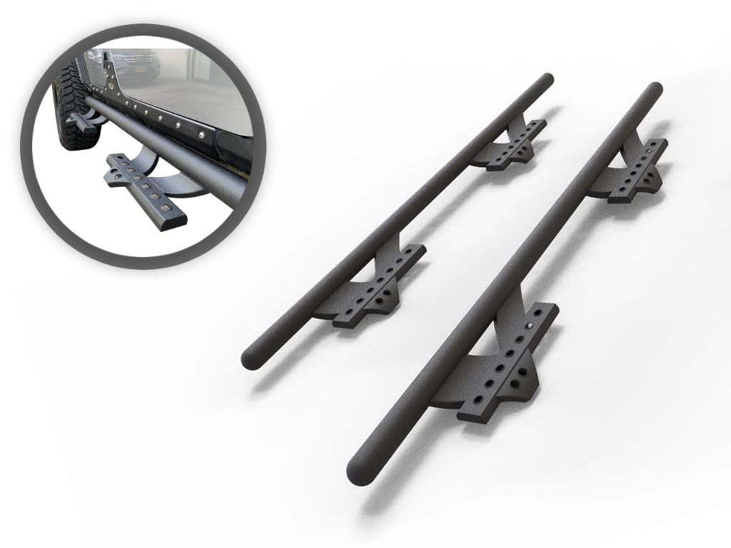 Vanguard Black Powdercoat Side Steps & Running Boards Side Steps Step Nerf Bar for 2007-2018 jeep wrangler nan