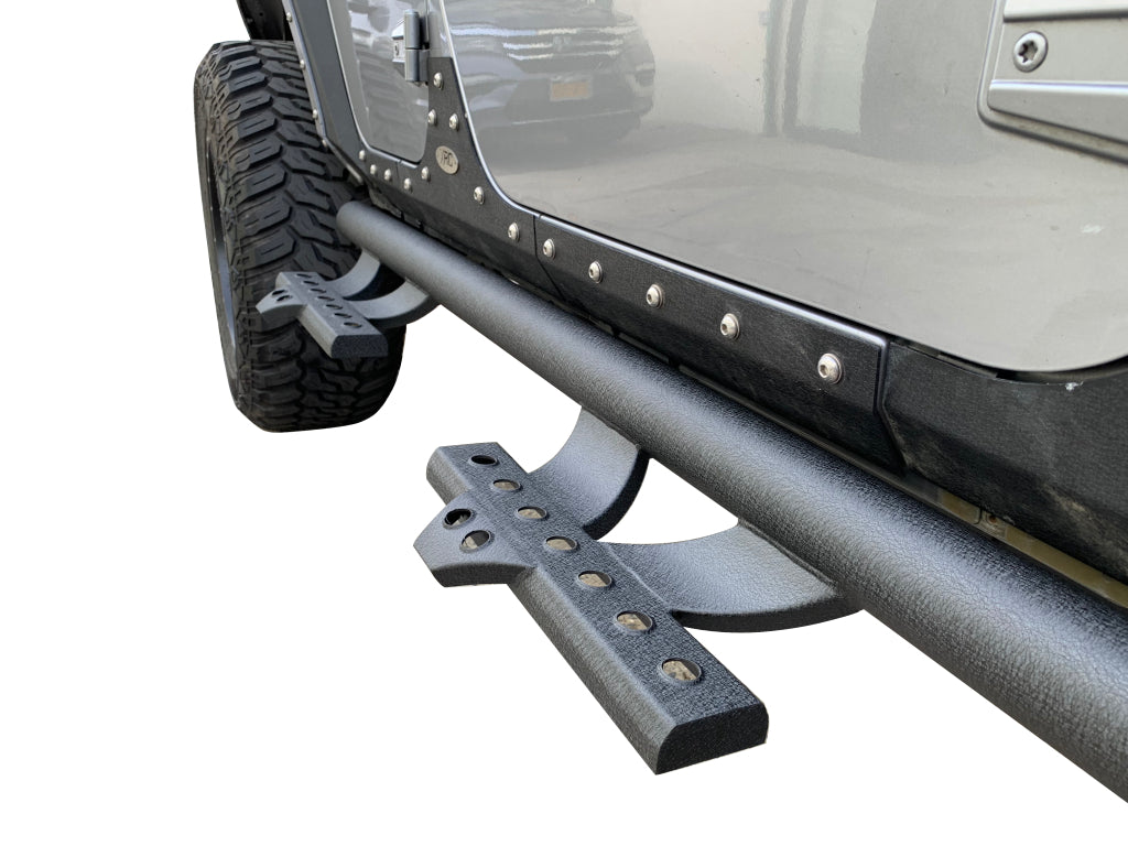 Vanguard Black Powdercoat Side Steps & Running Boards Side Steps Step Nerf Bar for 2007-2018 jeep wrangler nan