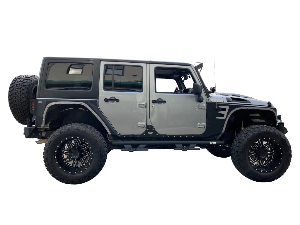 Vanguard Black Powdercoat Side Steps & Running Boards Side Steps Step Nerf Bar for 2007-2018 jeep wrangler nan