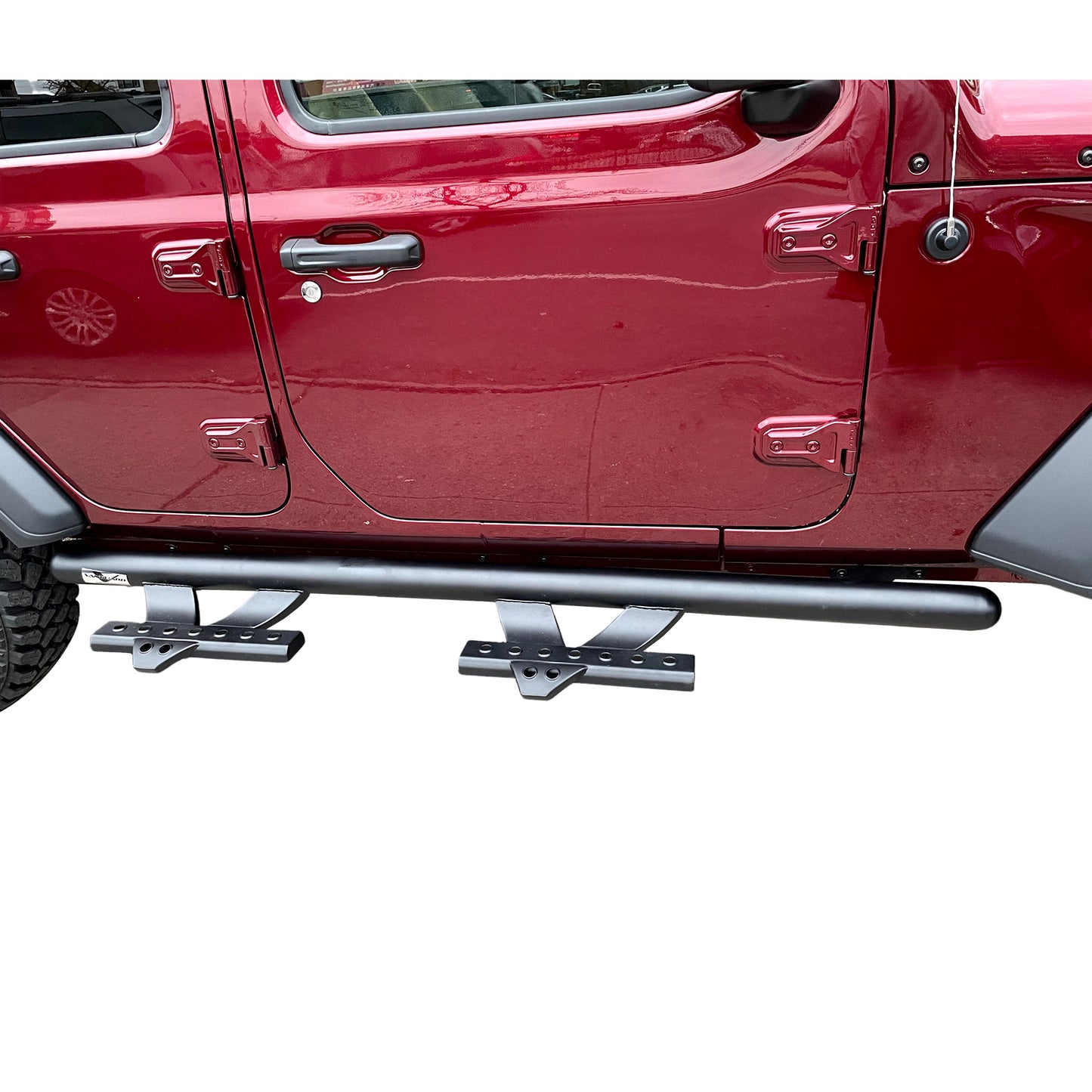 Vanguard Black Powdercoat Side Steps & Running Boards Side Steps Running Board for 2018-2025 jeep wrangler nan