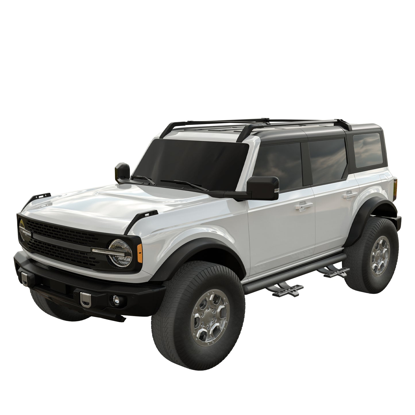 Vanguard Black Powdercoat Side Steps & Running Boards Side Steps Running Board for 2021-2024 ford bronco nan