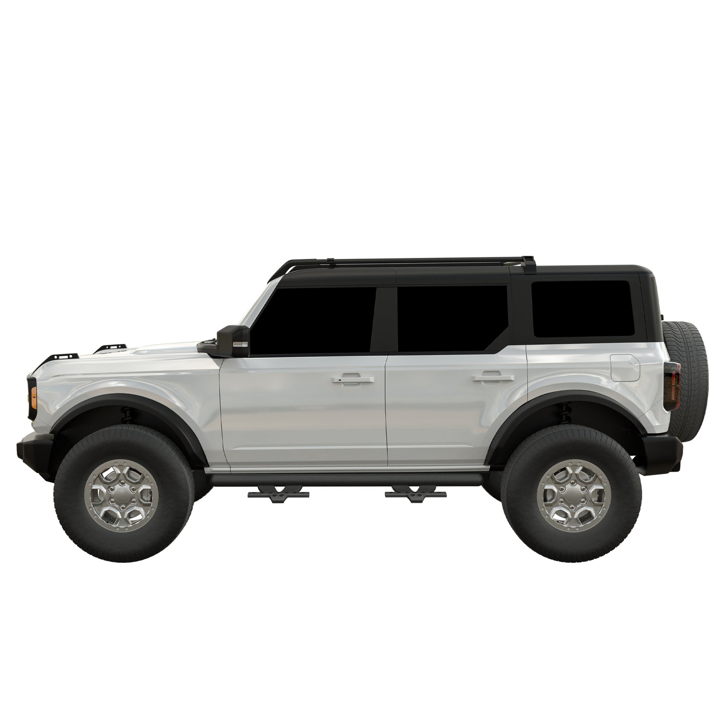 Vanguard Black Powdercoat Side Steps & Running Boards Side Steps Running Board for 2021-2024 ford bronco nan