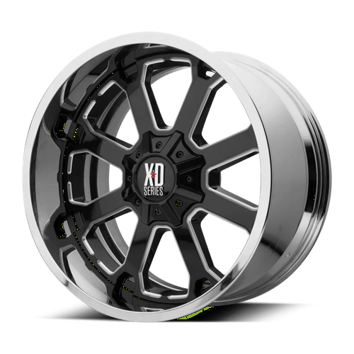 XD XD202 20X12 5X5.0/5.5 BLK MILL CHR LP -44MM Wheels