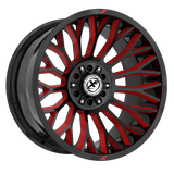 XF OFFROAD Gloss Black Milled Red XF-237 22x10 5x127/5x139.7 Wheels