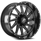 XF OFFROAD Gloss Black Milled XF-216 22x12 8x170/8x165.1 Wheels
