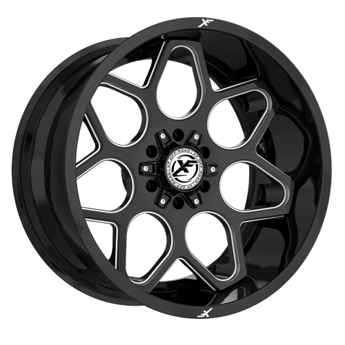 XF OFFROAD Gloss Black Milled XF-233 20x9 6x135/6x139.7 Wheels