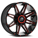 XF OFFROAD Gloss Black Red milling XF-220 17x9 8x170/8x165.1 Wheels