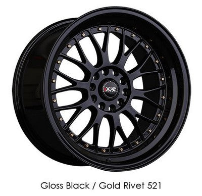 XXR 521 Black / Gold Rivets 18x8.5 5x114.3/5x120 et25 cb73.1