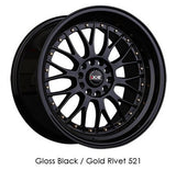 XXR 521 Black / Gold Rivets 18x8.5 5x114.3/5x120 et25 cb73.1