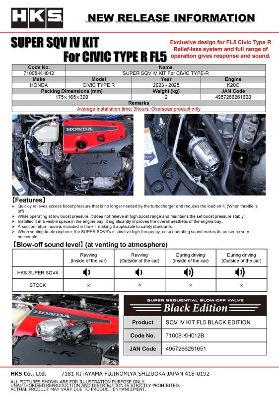 HKS SUPER SQV4 FL5 - Black Edition