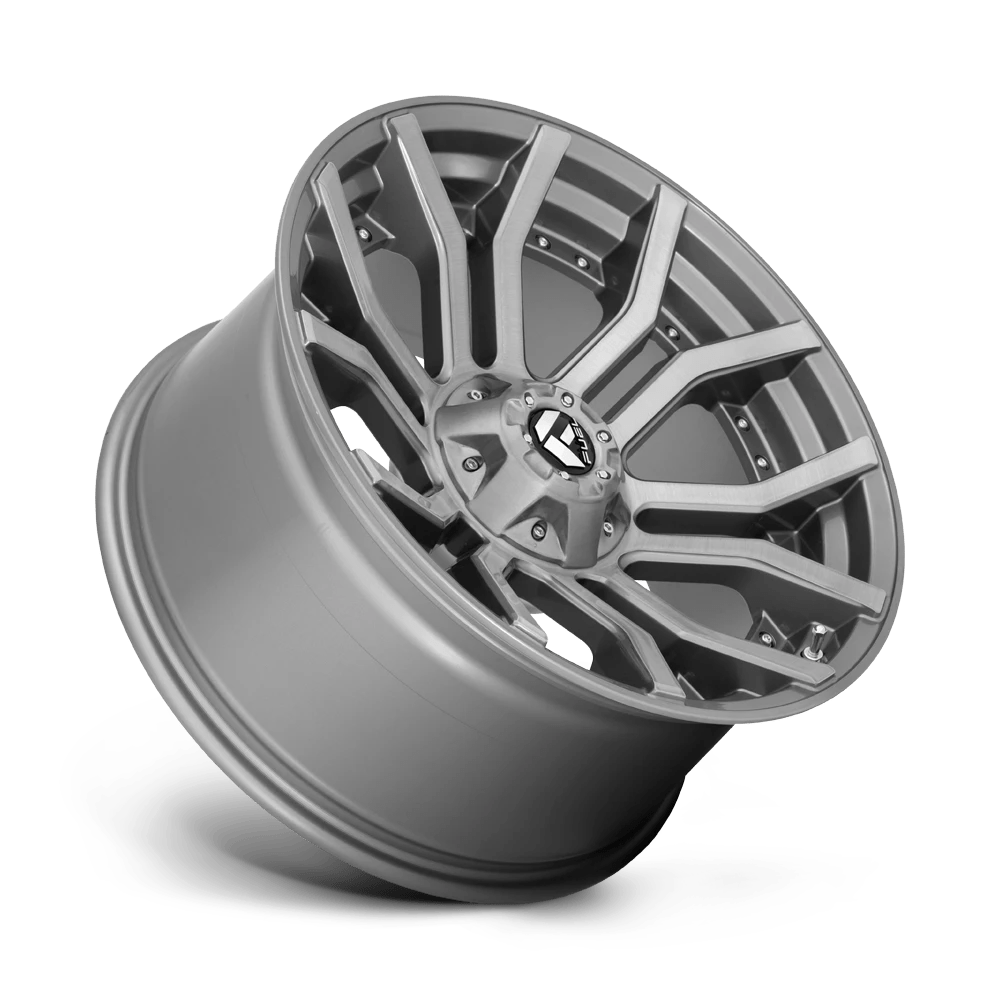 FUEL D713 RAGE PLATINUM 24x12 8x180 -44 BRUSHED GUN METAL TINTED CLEAR