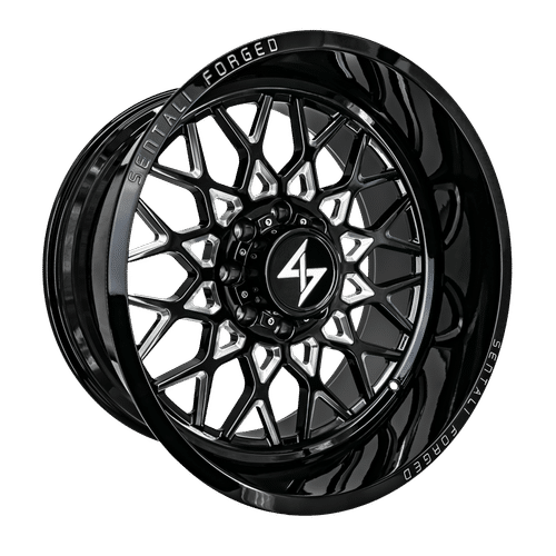 Sentali Forged Gloss Black Milled SF-5 22x12 8x165.1 Wheels