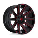Fuel GLOSS BLACK RED TINTED CLEAR D643 22x10 8x165.1 Wheels
