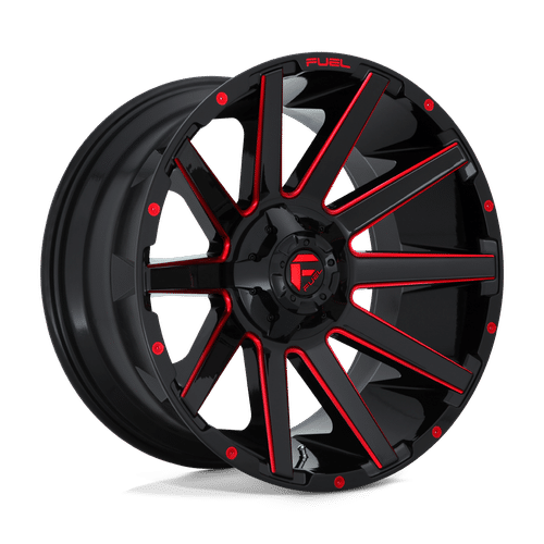 Fuel GLOSS BLACK RED TINTED CLEAR D643 22x10 8x170 Wheels