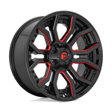 Fuel GLOSS BLACK RED TINTED CLEAR D712 22x10 8x165.1 Wheels