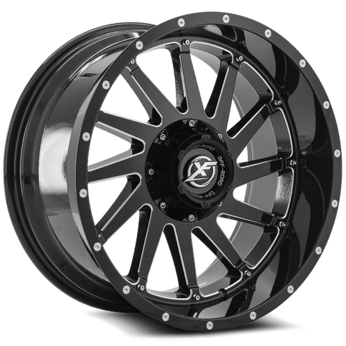 XF OFFROAD Gloss Black Milled XF-216 20x9 6x135/6x139.7 Wheels