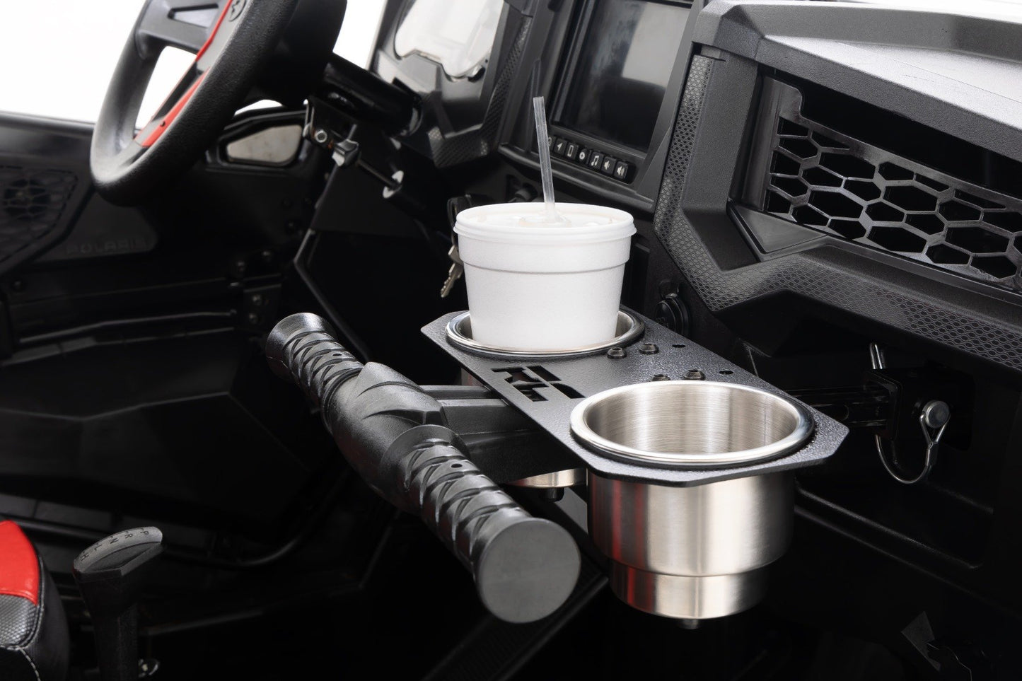 Passenger Grip Handle Dual Cup Holder | Polaris RZR S 570/RZR S4 1000