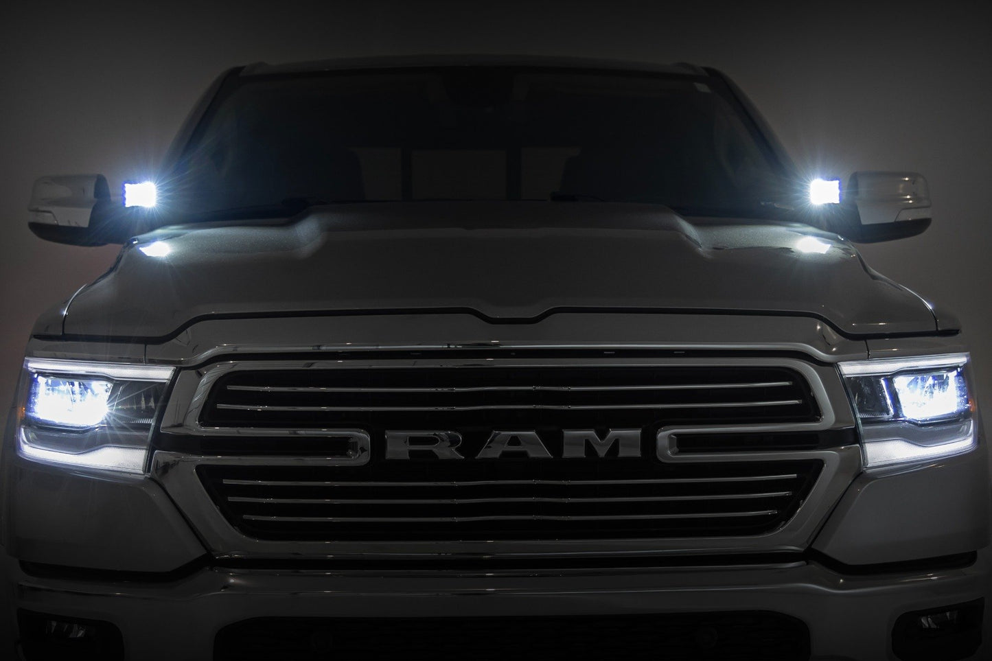 LED Light Kit | Ditch Mount | Black Series Round | 3.5 Inch | Amber DRL | Ram 1500 (19-26)