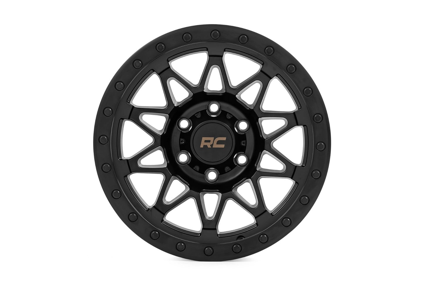 Rough Country 78 Series Wheel | Simulated Beadlock | Black | 17x8.5 | 5x4.5 | +0mm