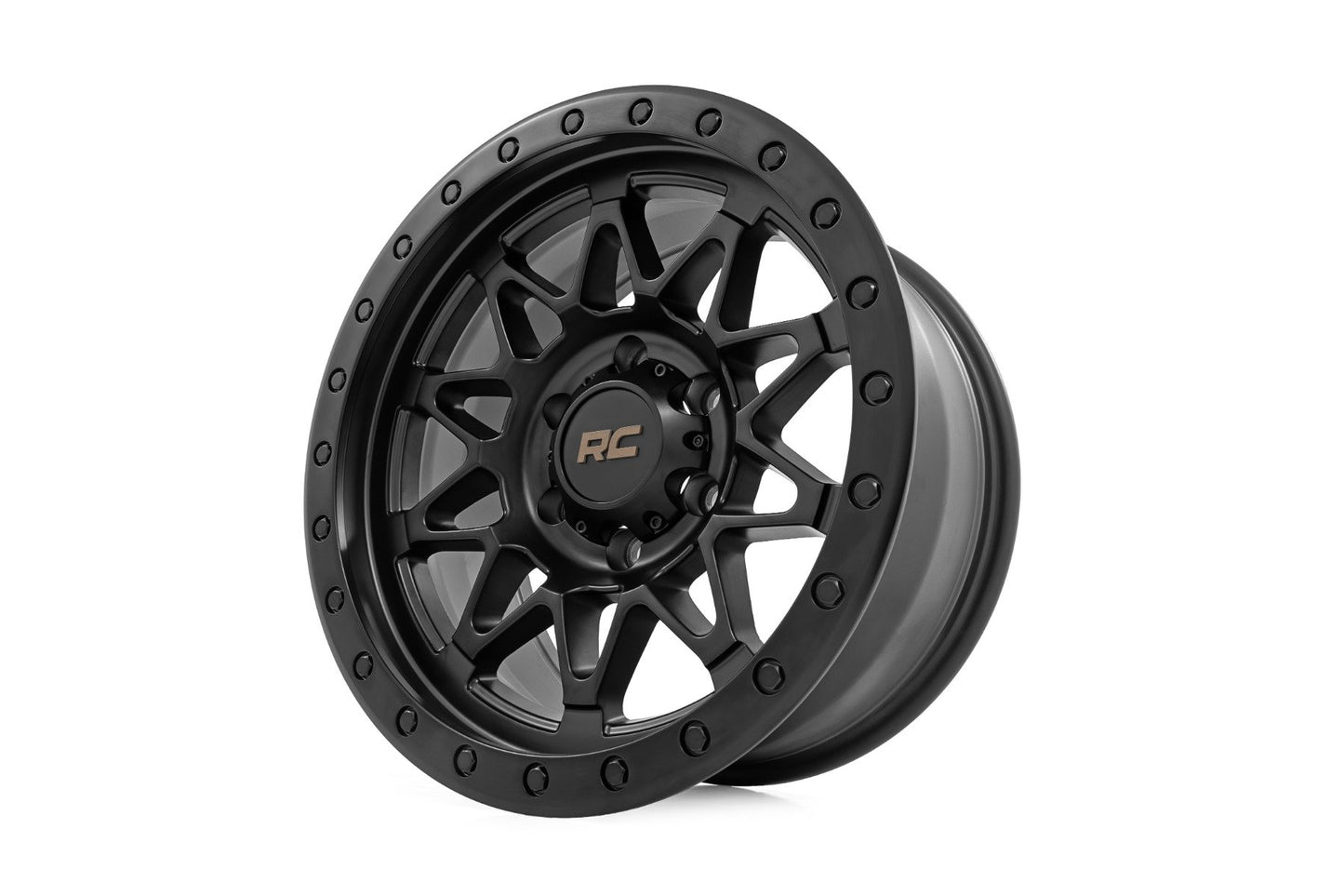 Rough Country 78 Series Wheel | Simulated Beadlock | Black | 18x9 | 5x5 | 0mm