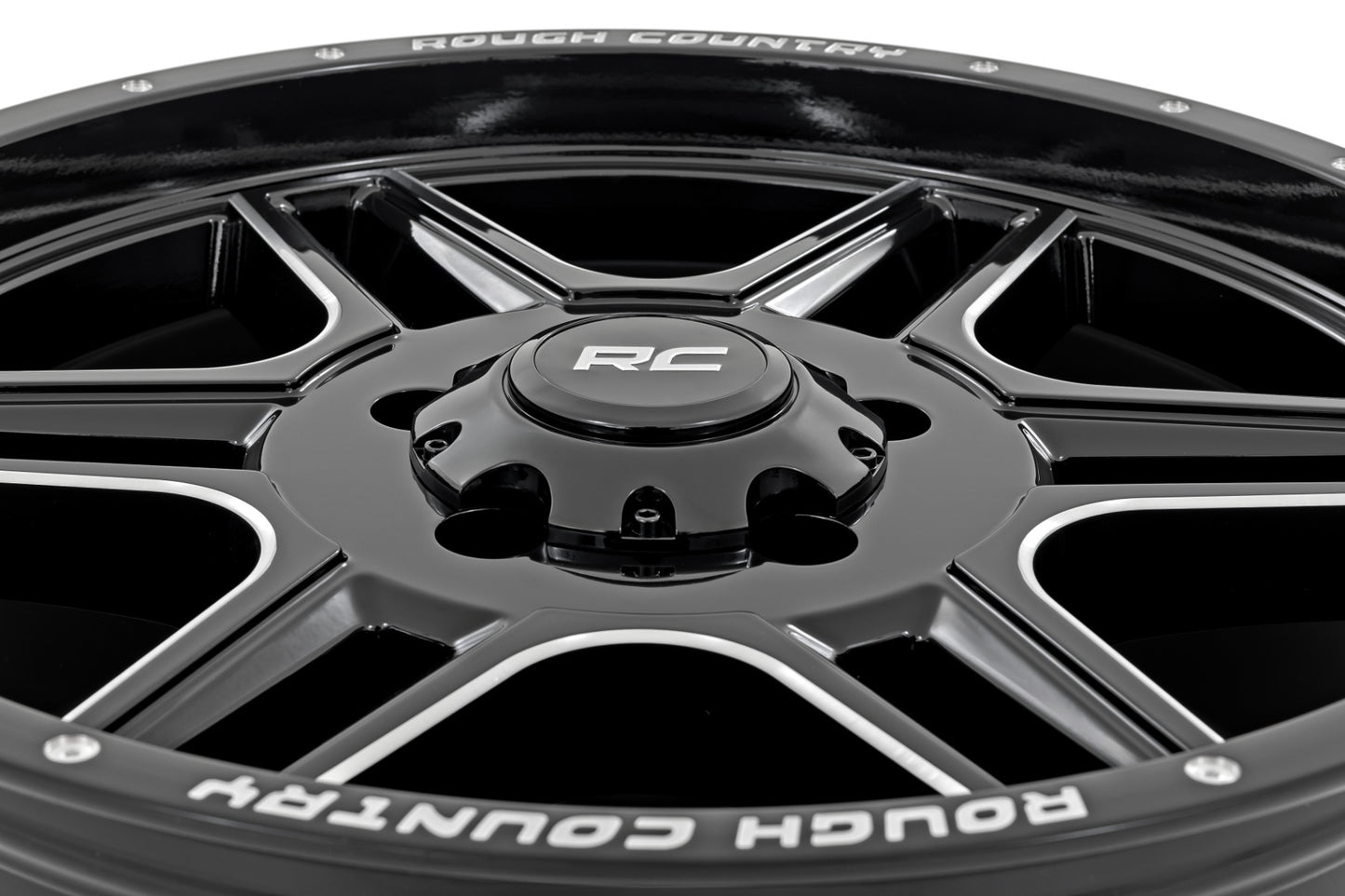 Rough Country 92 Series Wheel | Machined One-Piece | Gloss Black | 20x9 | 8x180 | +0mm