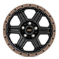Rough Country 79 Series Wheel | One-Piece | Semi Gloss Black w/Bronze Ring | 18x9 | 5x5 | 0mm