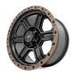 Rough Country 79 Series Wheel | One-Piece | Semi Gloss Black w/Bronze Ring | 18x9 | 5x5 | 0mm