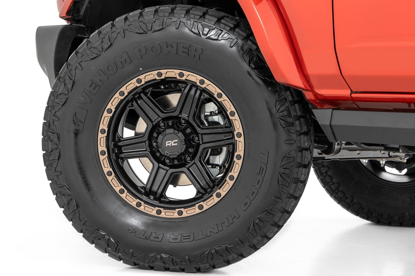 Rough Country 79 Series Wheel | One-Piece | Semi Gloss Black w/Bronze Ring | 18x9 | 6x5.5 |+18mm