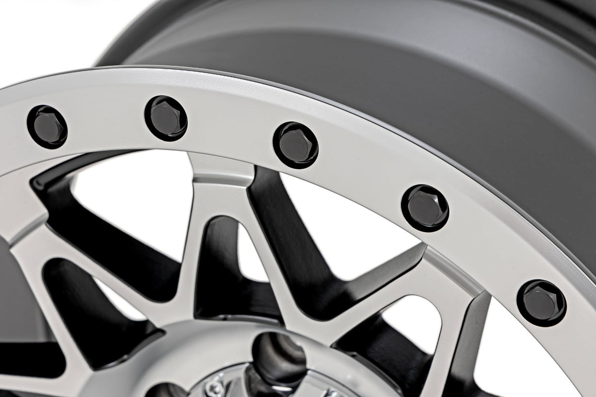 Rough Country 78 Series Wheel | Simulated Beadlock | Full Machine | 17x8.5 | 5x5 | +0mm