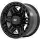 Rough Country 76 Series Wheel | Simulated Beadlock | Gloss Black | 17x9 | 8x6.5 | -12mm