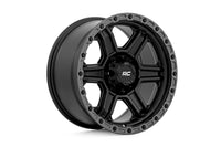 Rough Country 79 Series Wheel | One-Piece | Semi Gloss Black w/Gunmetal Ring | 17x8.5 | 6x5.5 | 0mm