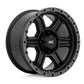 Rough Country 79 Series Wheel | One-Piece | Semi Gloss Black w/Gunmetal Ring | 17x8.5 | 6x5.5 | 0mm