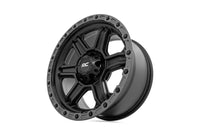 Rough Country 79 Series Wheel | One-Piece | Semi Gloss Black w/Gunmetal Ring | 17x8.5 | 6x5.5 | 0mm