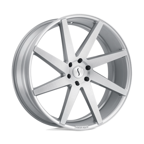 Status STBRT 24X9.5 5X115 SLV BRSH-FC 15MM Wheels