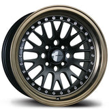 Avid 1 Wheels AV-12 BLACK W/ BRONZE LIP 15x9 4x100 et15 cb73.1