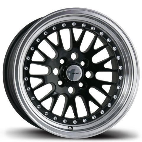 Avid 1 Wheels AV-12 Gloss Black 15x8 4x100 et15 cb73.1