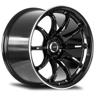 AV-40 GLOSS BLACK - MACHINED EDGE 18x9.5 5x100 et38 cb73.1