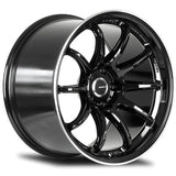 AV-40 GLOSS BLACK - MACHINED EDGE 18x8.5 5x100 et35 cb73.1